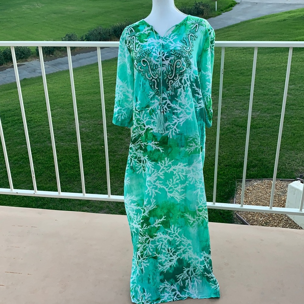 Amtica Santoria Maxi dress by Giacomo Cirque Sequin Green sz Large